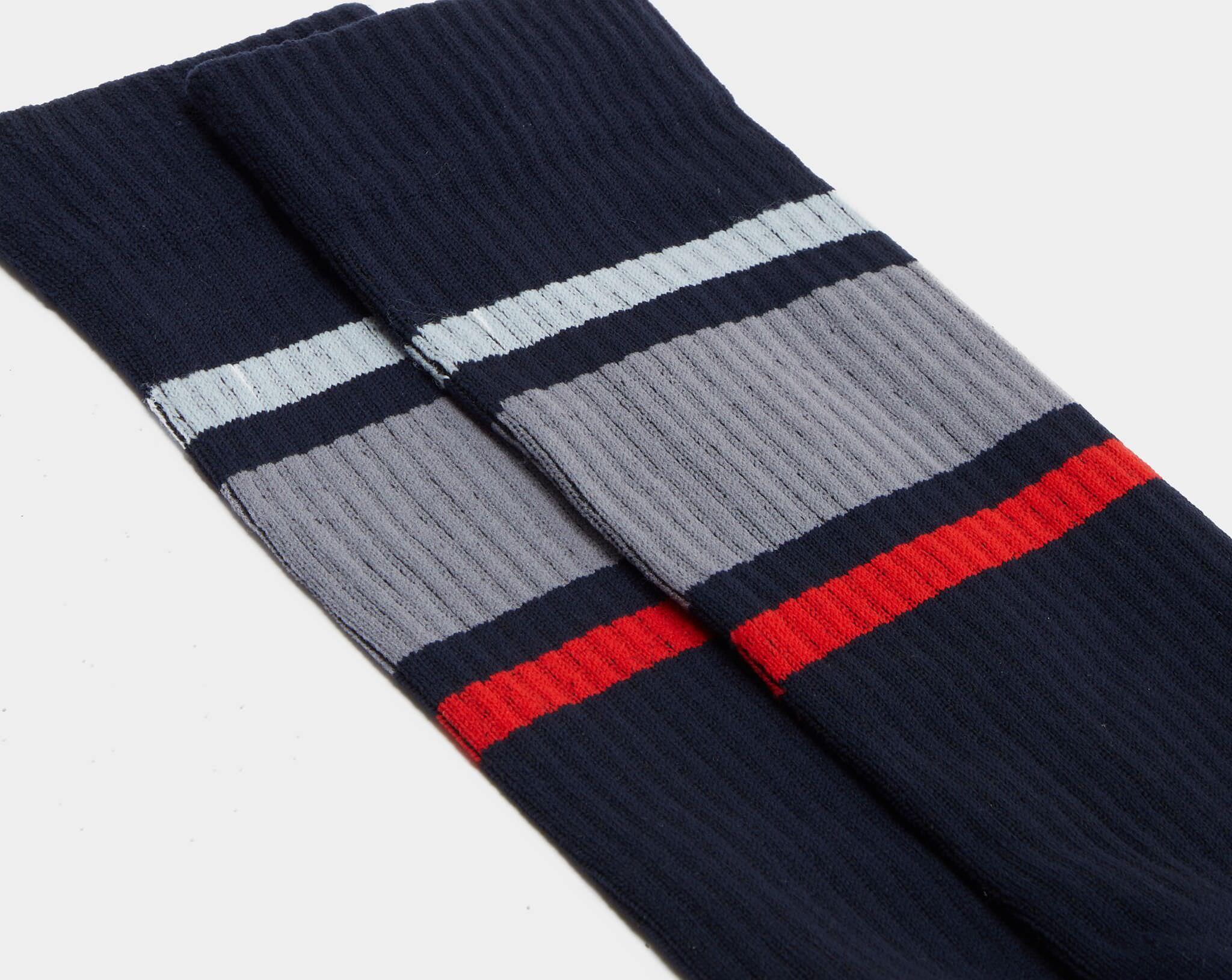 STRIPED RIBBED COMPRESSION CREW SOCK Product Image