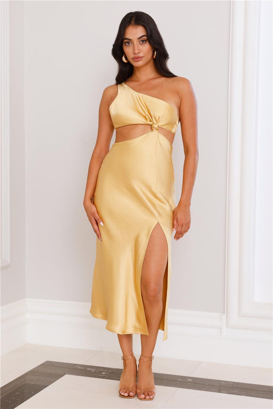 Dreamy Look Midi Dress Yellow Product Image