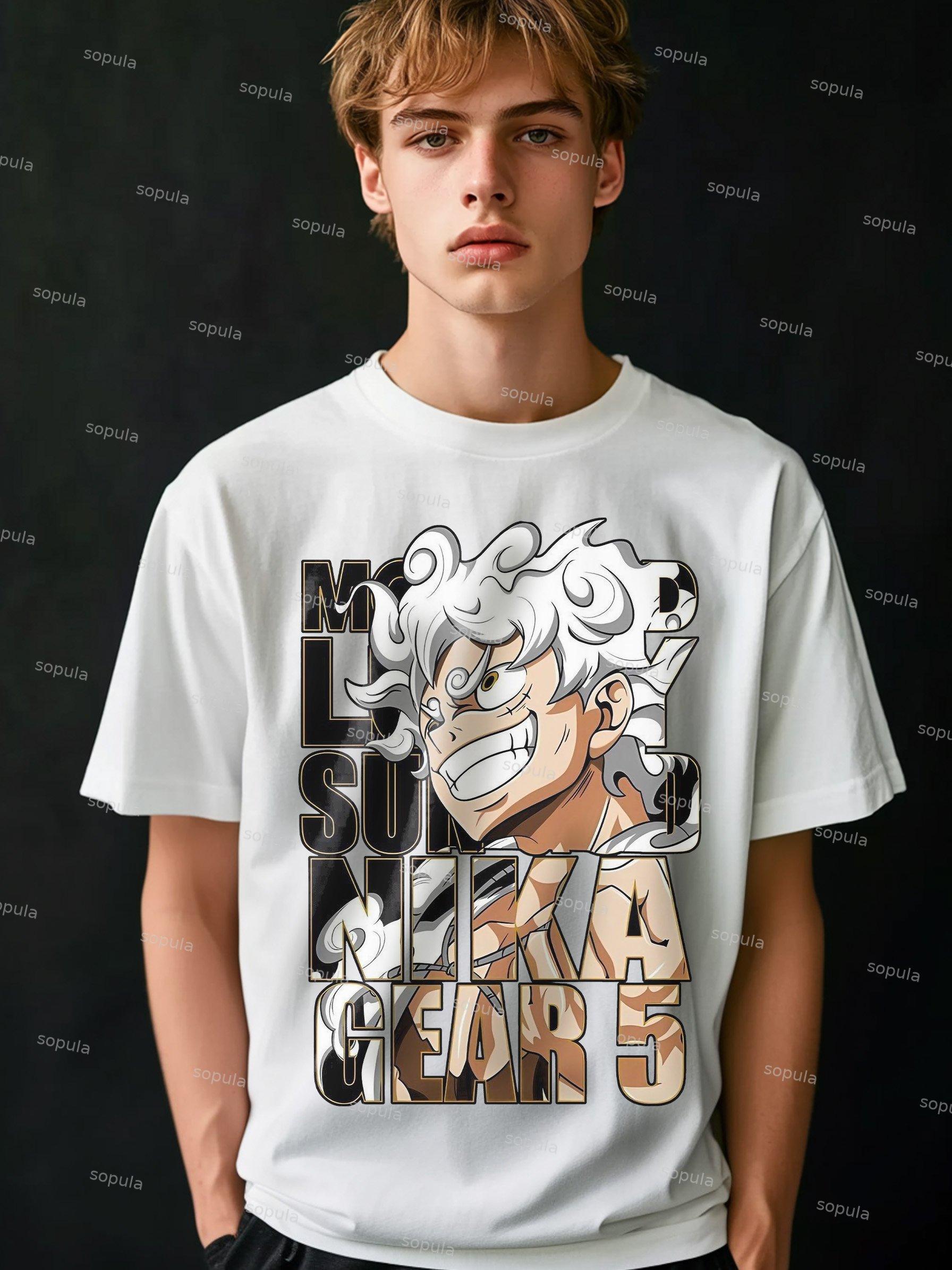 Men's Anime Characters Graphic Cotton T-shirt Product Image