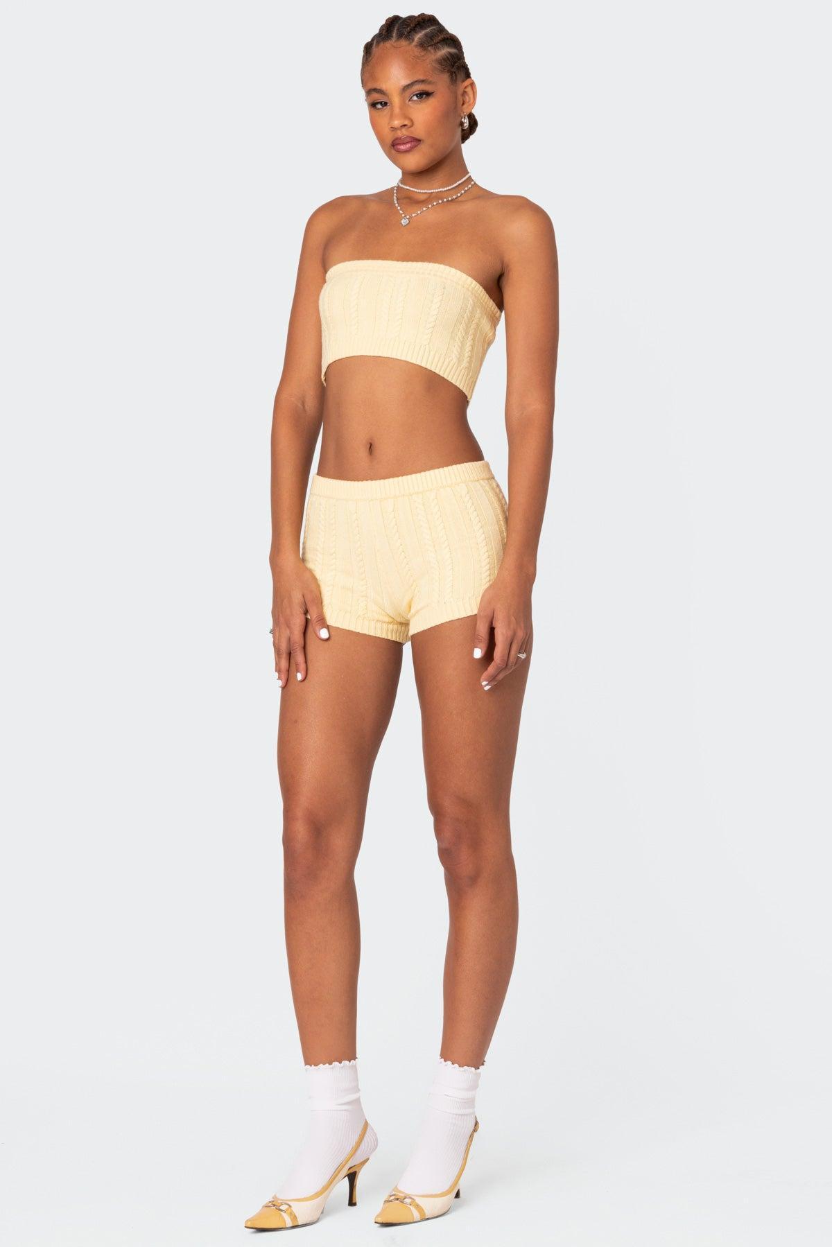 Raegan Cable Knit Shorts Product Image