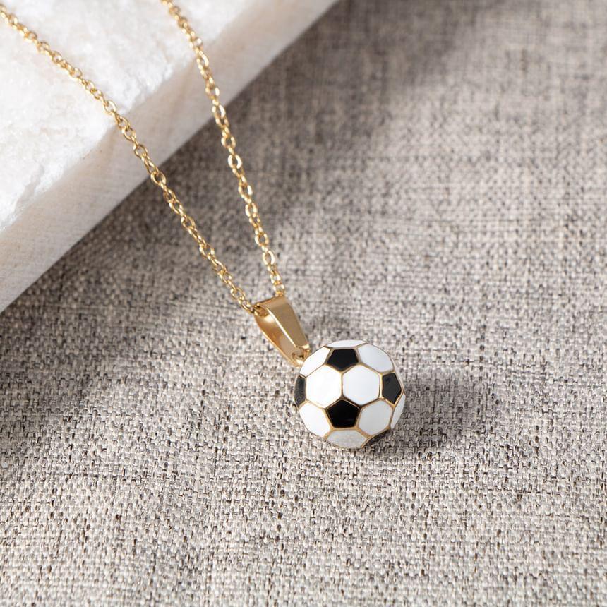 Soccer Ball Pendant Necklace Product Image