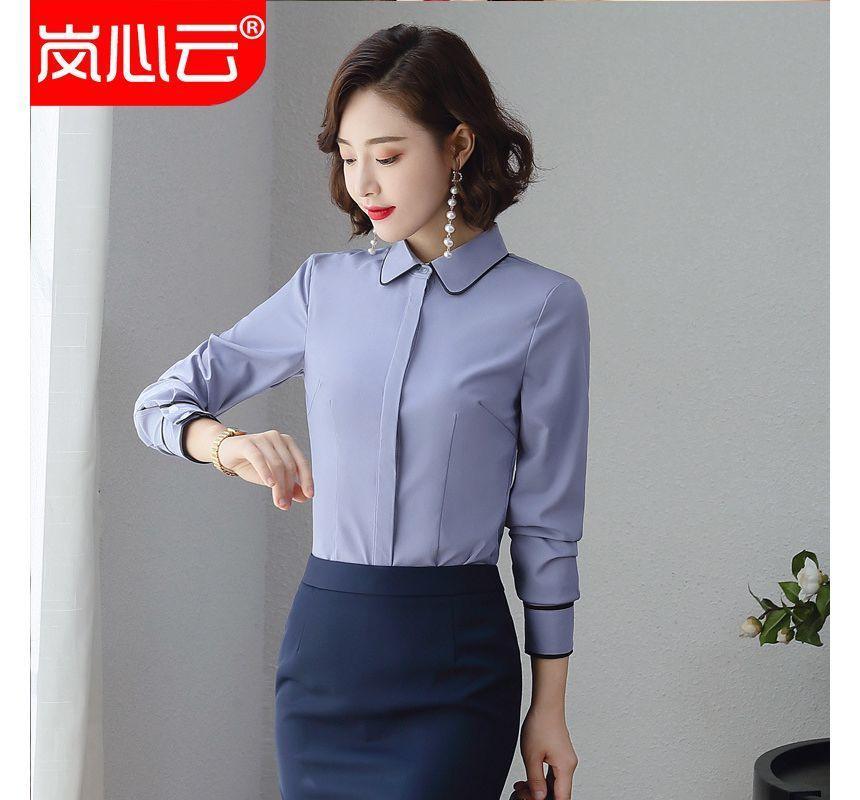 Long-Sleeve Plain Shirt Product Image