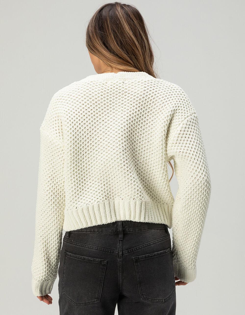 FULL TILT Chenille V-Neck Womens Cardigan - BLACK Product Image