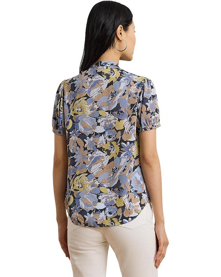 Women's Lauren Ralph Lauren Floral Georgette Puff Sleeve Shirt Product Image