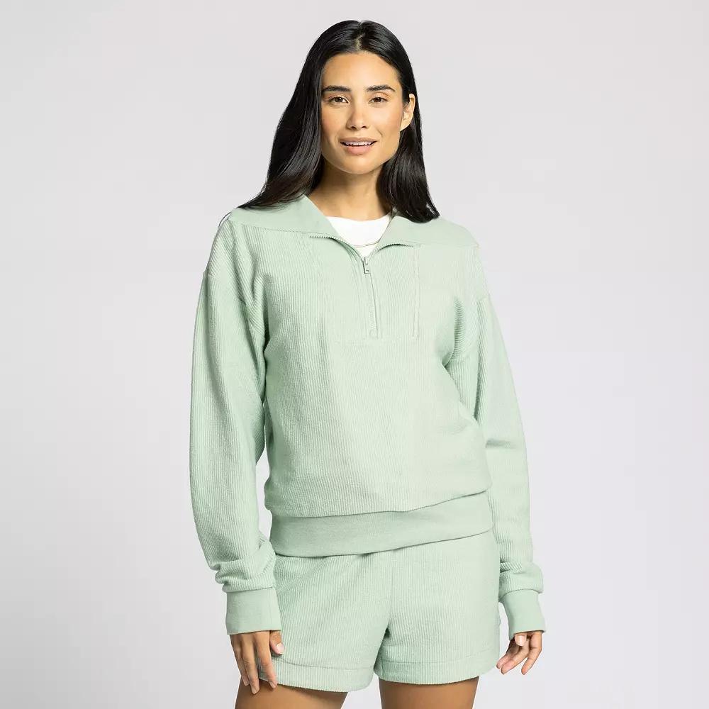 Women's Thread & Supply Cozy Half-Zip Long Sleeve Pullover, Size: XS, Light Pink Product Image