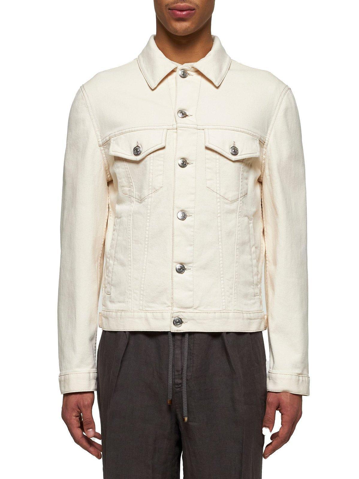 BRUNELLO CUCINELLI Ivory Denim Four Pocket Jacket In White Product Image