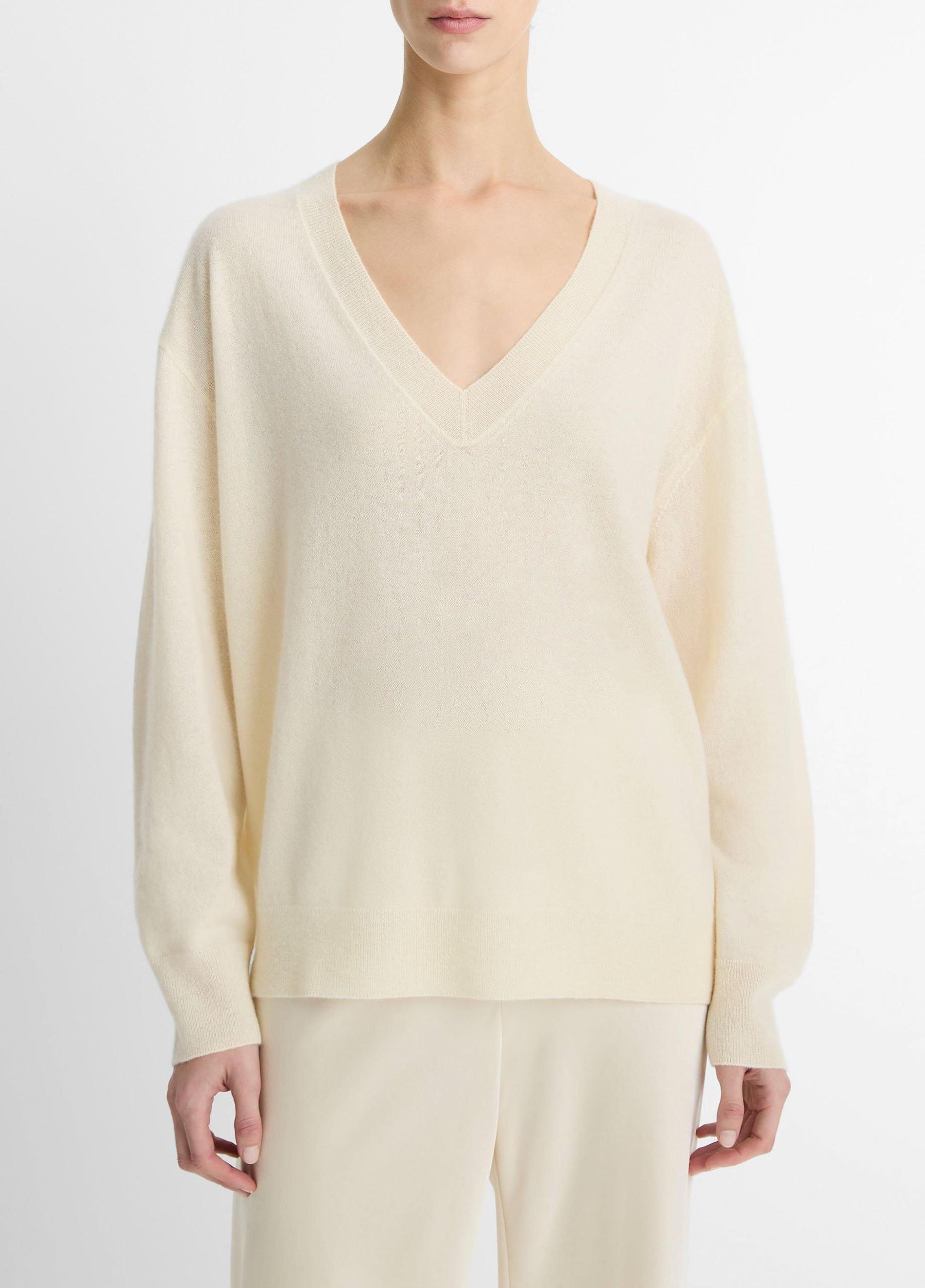Cashmere-Silk Deep V-Neck Sweater Product Image