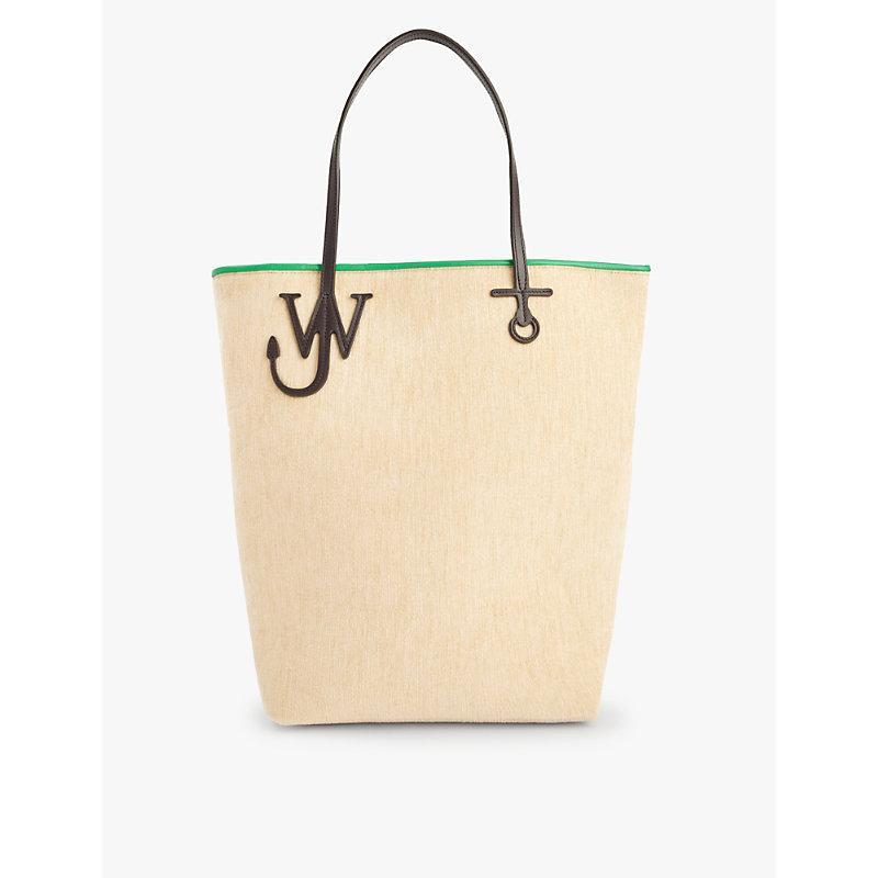 JW ANDERSON Anchor Logo Plaque Tote Bag In Beige Product Image