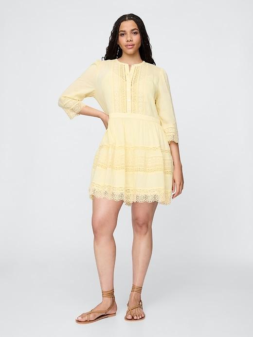 Lace-Trim Mini Dress Product Image