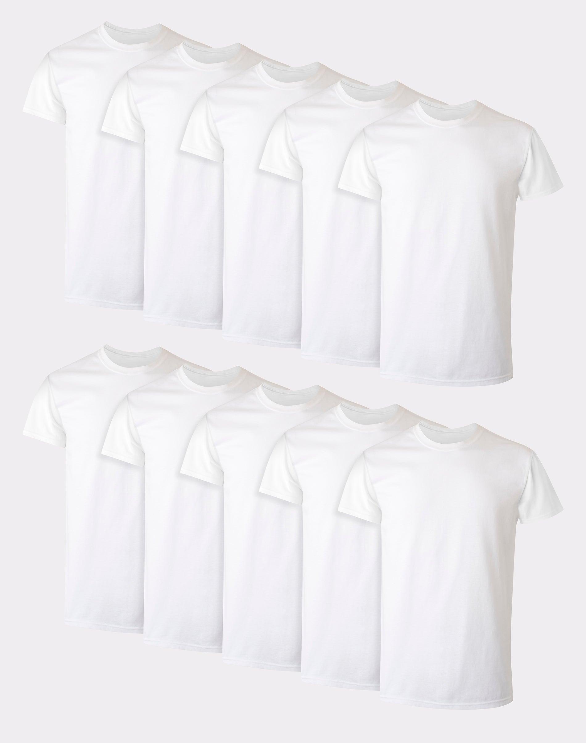 Hanes Mens Cotton Undershirt Super Value Pack, Moisture-Wicking, White, 10-pack XL Product Image