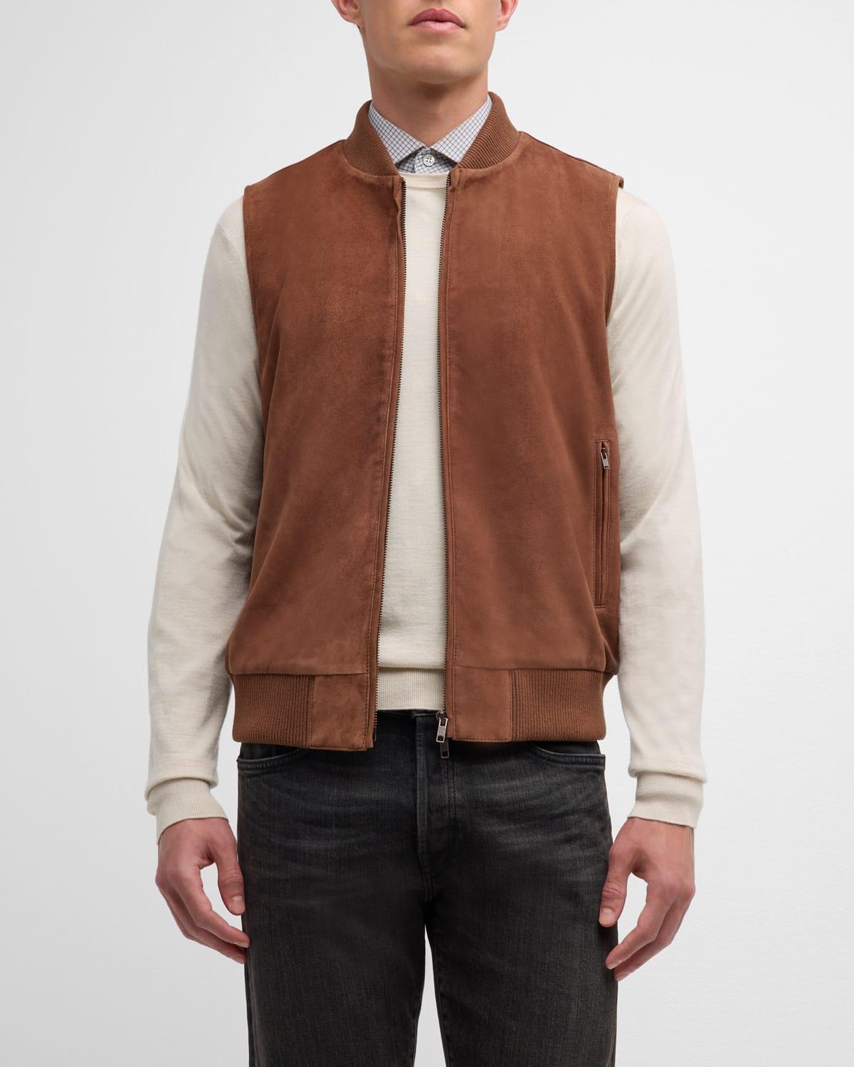 Men's Suede Full-Zip Vest Product Image