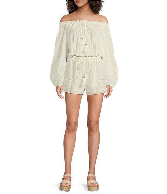 A Loves A Woven Lace High Rise Tassel Drawstring Coordinating Shorts Product Image