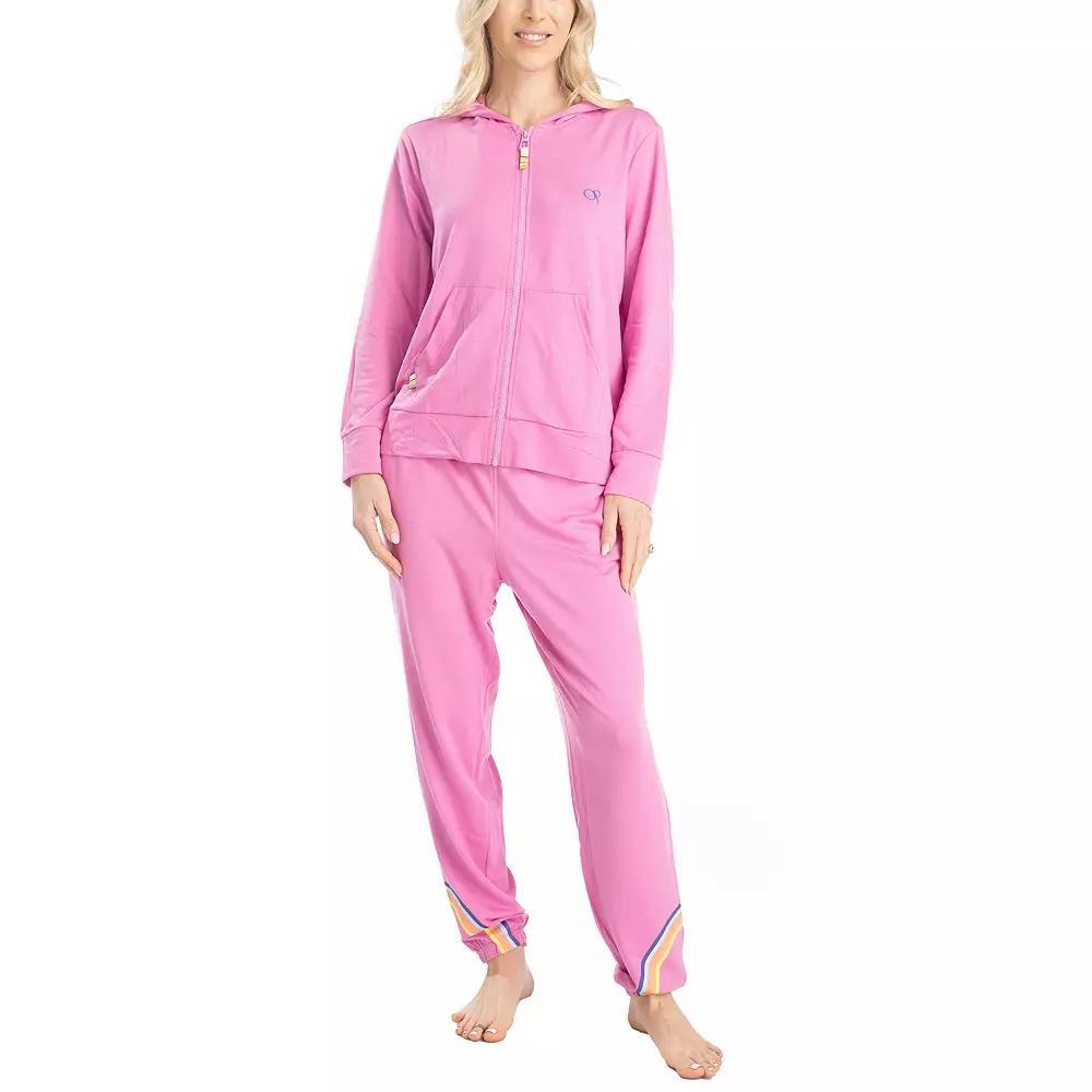 Women's Ocean Pacific® Day Breakers Hoodie & Jogger Pants Set, Size: Small, Pink Product Image