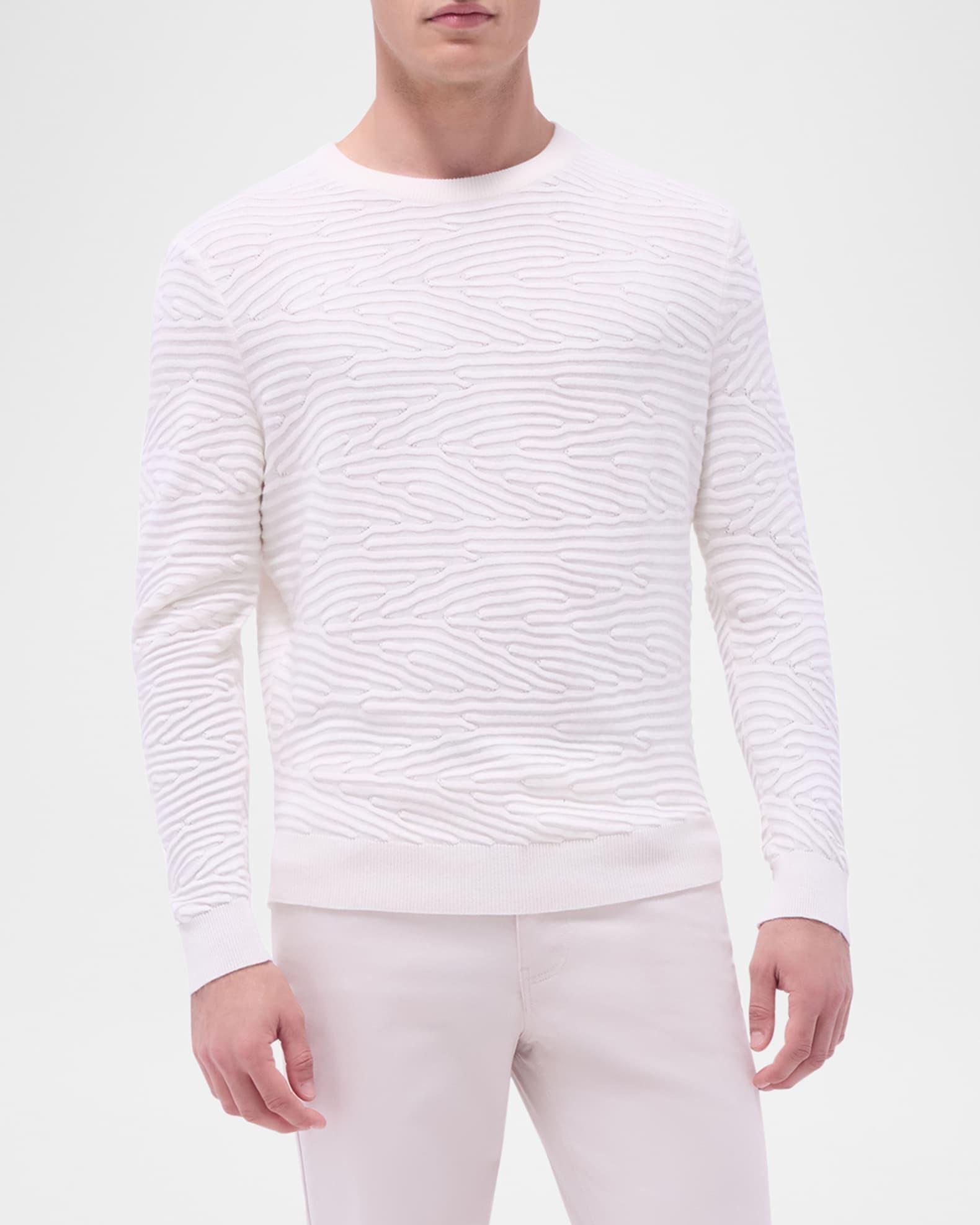 Men's Textured Long-Sleeve Crewneck Sweater Product Image