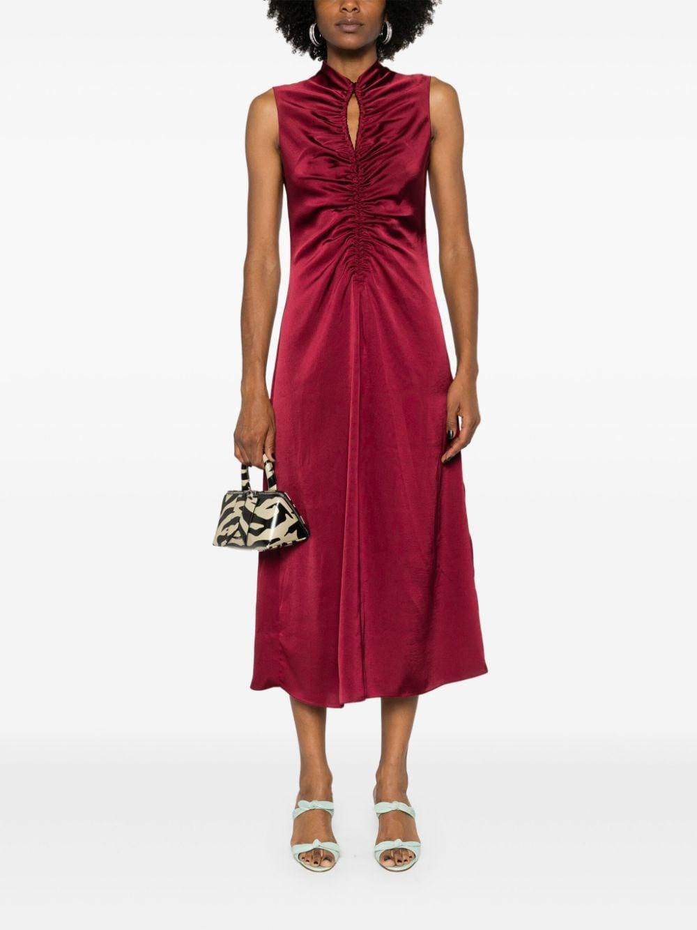 ruched sleeveless midi dress Product Image