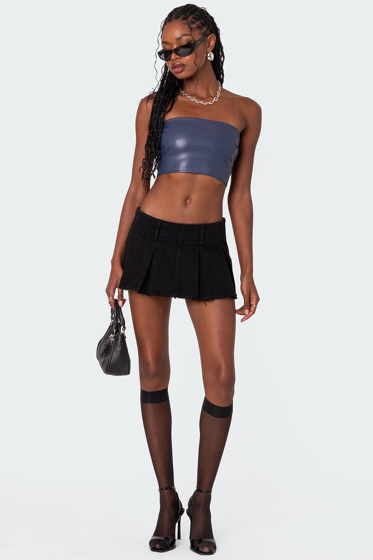 Mazie Faux Leather Bandeau Top Product Image