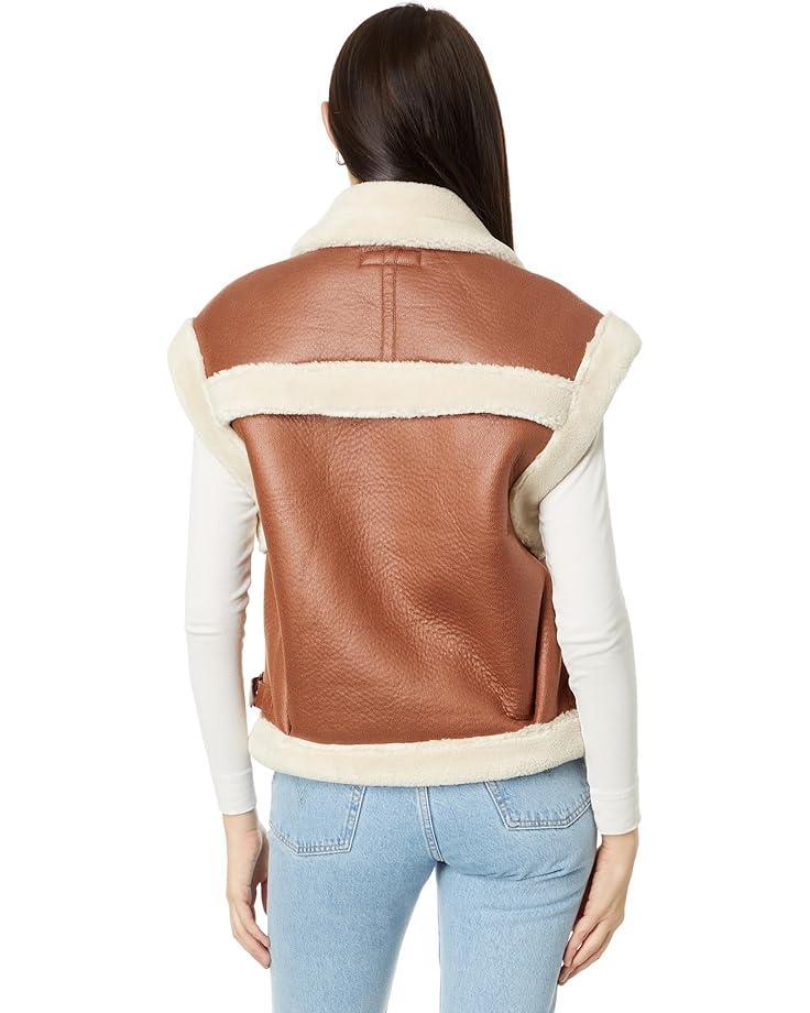 Leather Bomber with Sherpa Collar Product Image