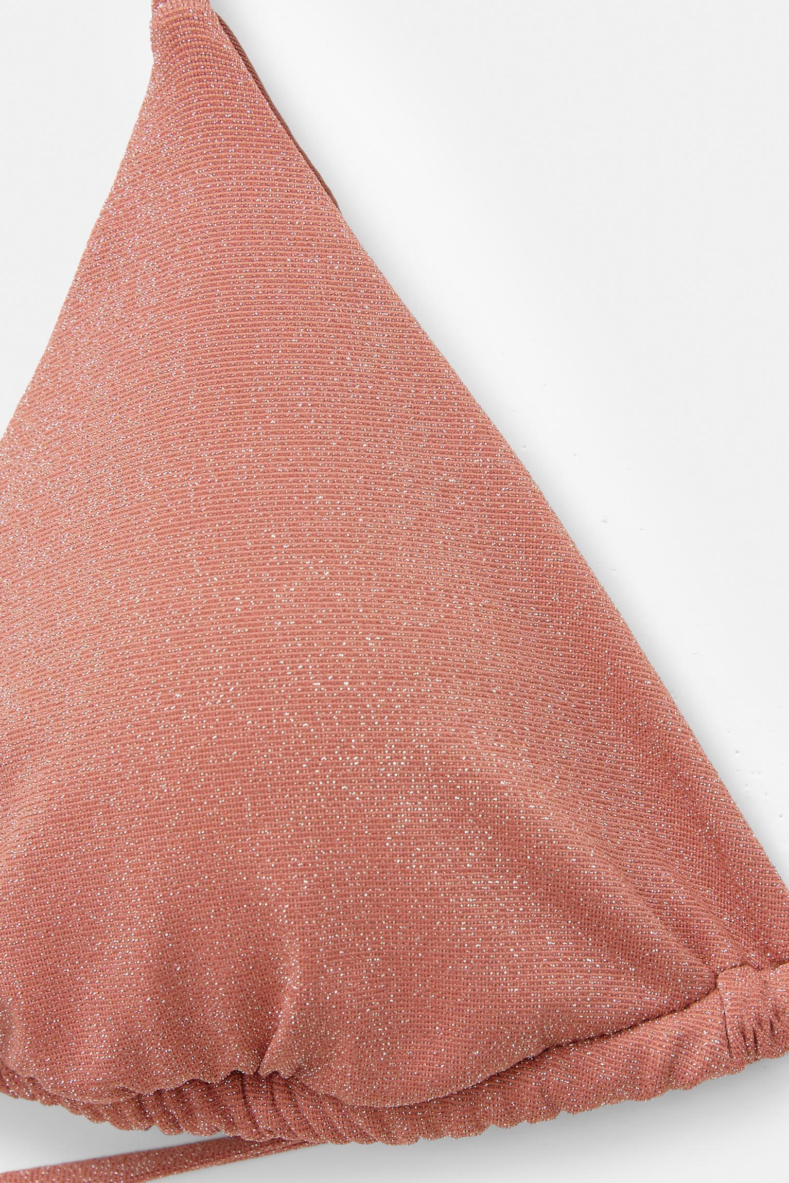 Glittery triangle bikini top Product Image