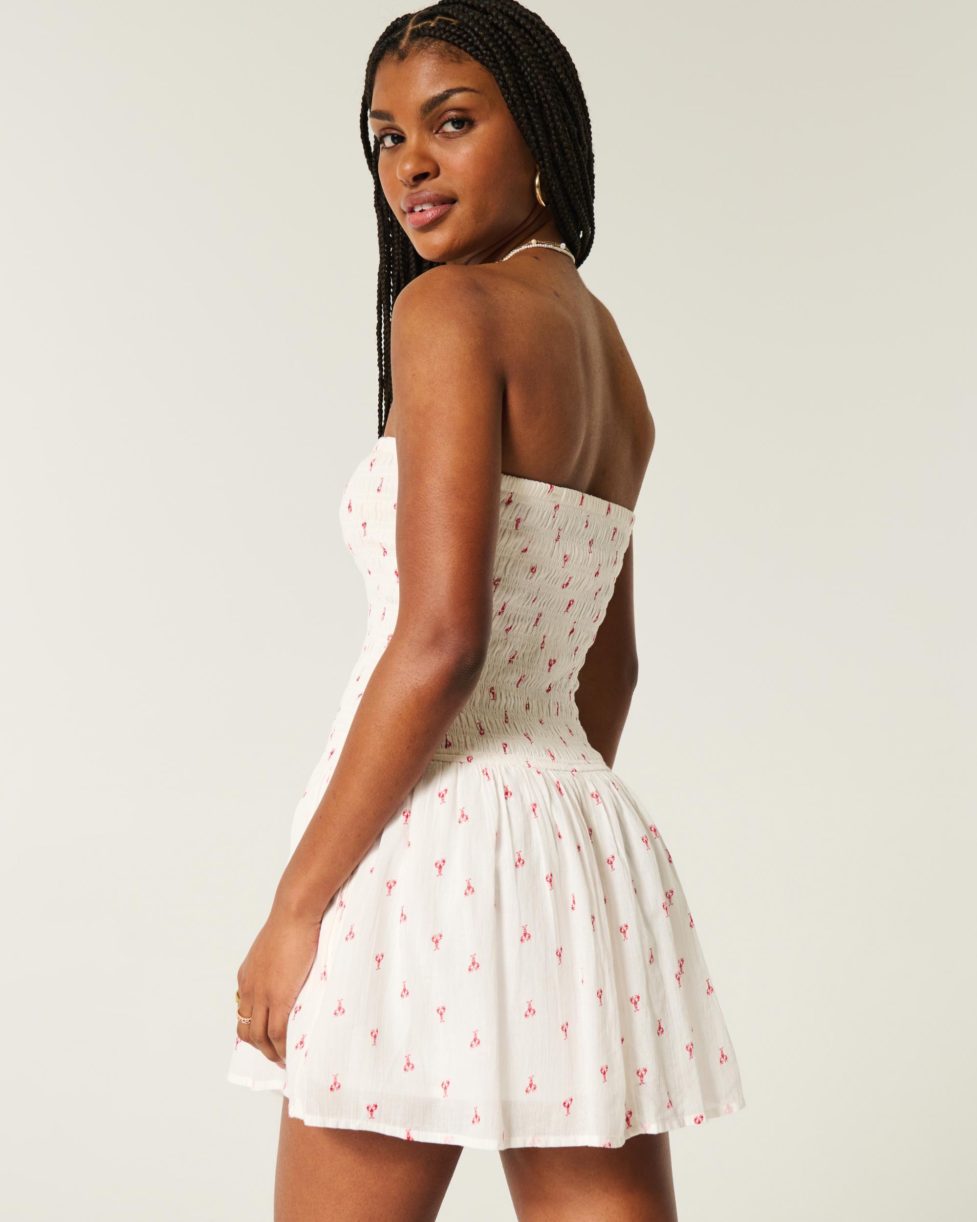 Strapless Smocked Bodice Mini Dress Product Image