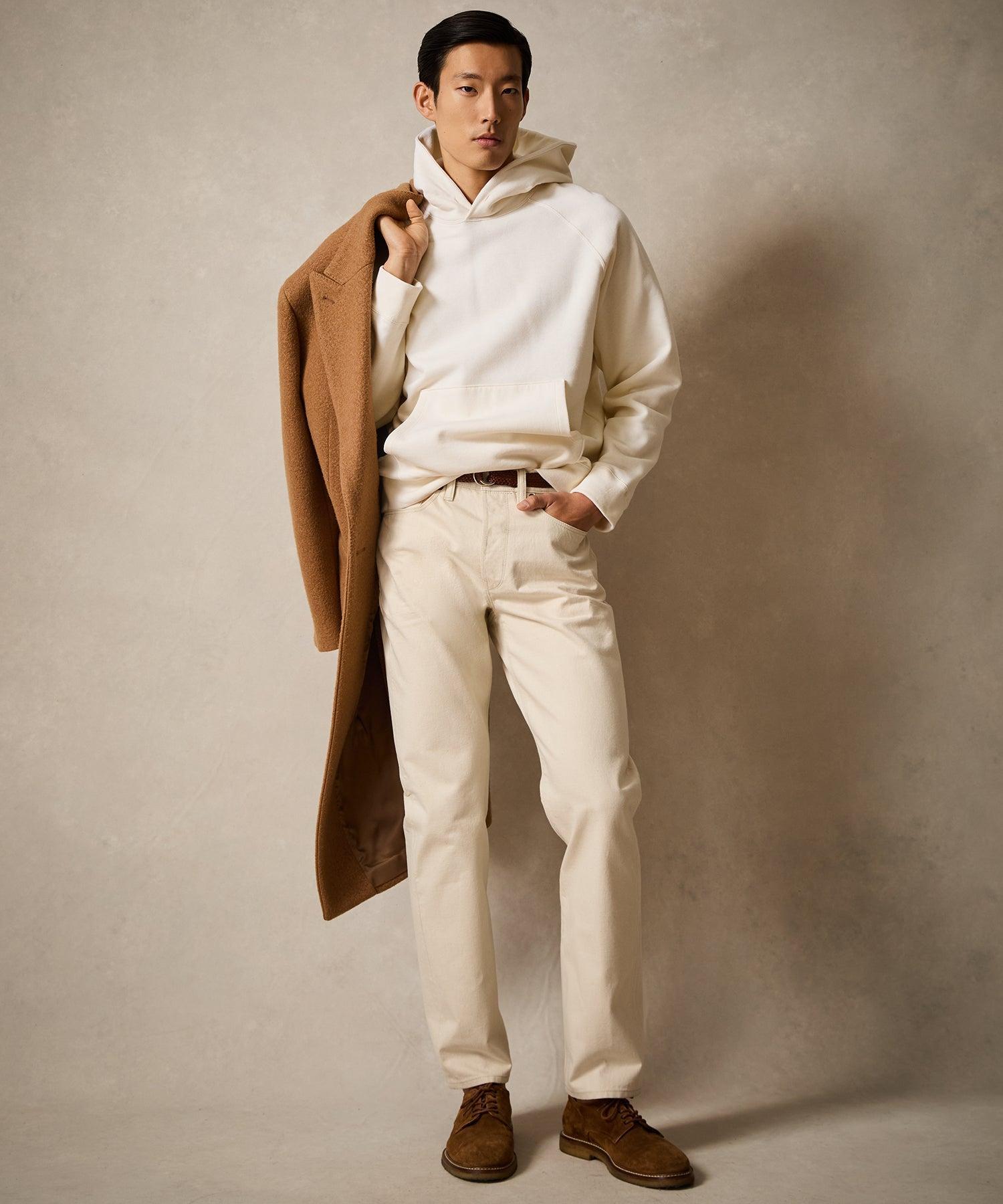 Cotton-Camelhair Fleece Hoodie in Camel Product Image