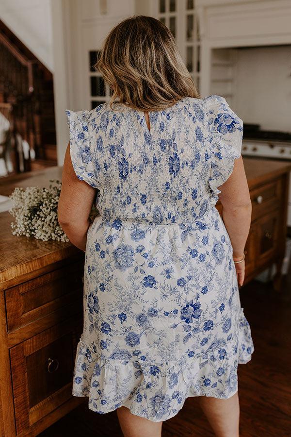 Whimsical Daydream Floral Smocked Mini Dress Curves Product Image