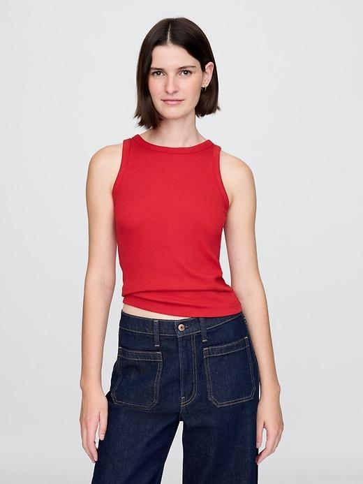 Modern Rib Halter Tank Top Product Image