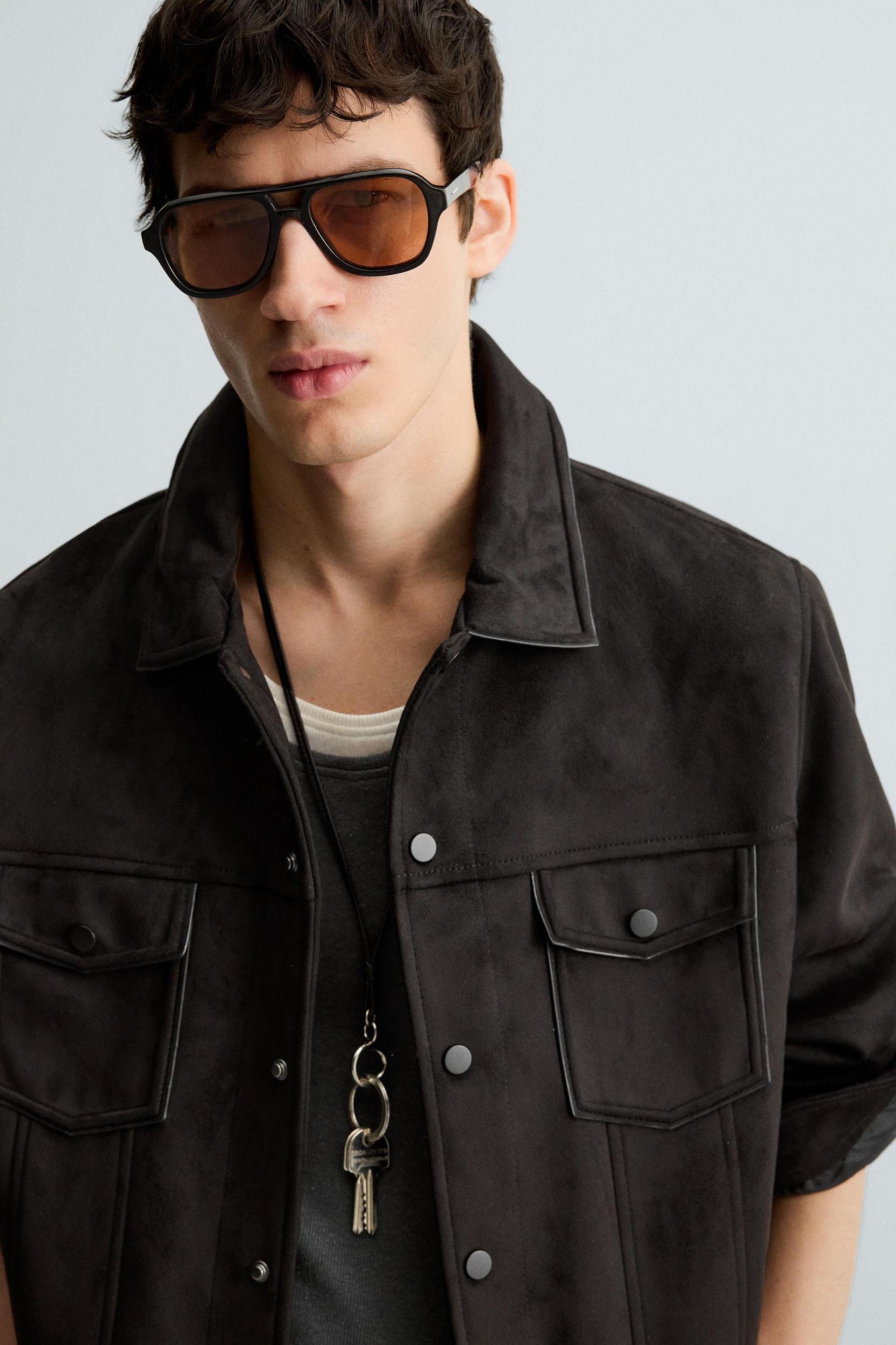 FAUX SUEDE REGULAR FIT JACKET Product Image