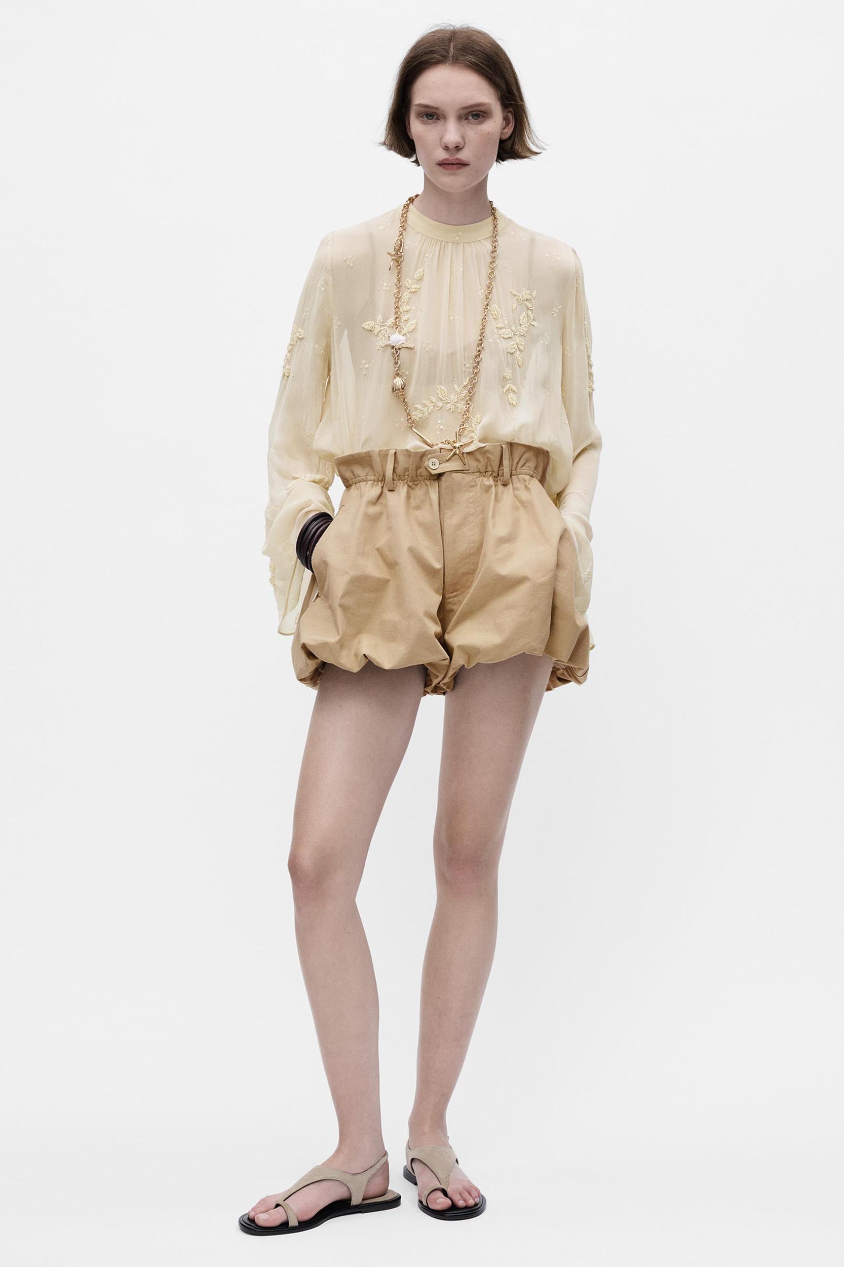 ZW COLLECTION PLEATED EMBROIDERED SHIRT Product Image