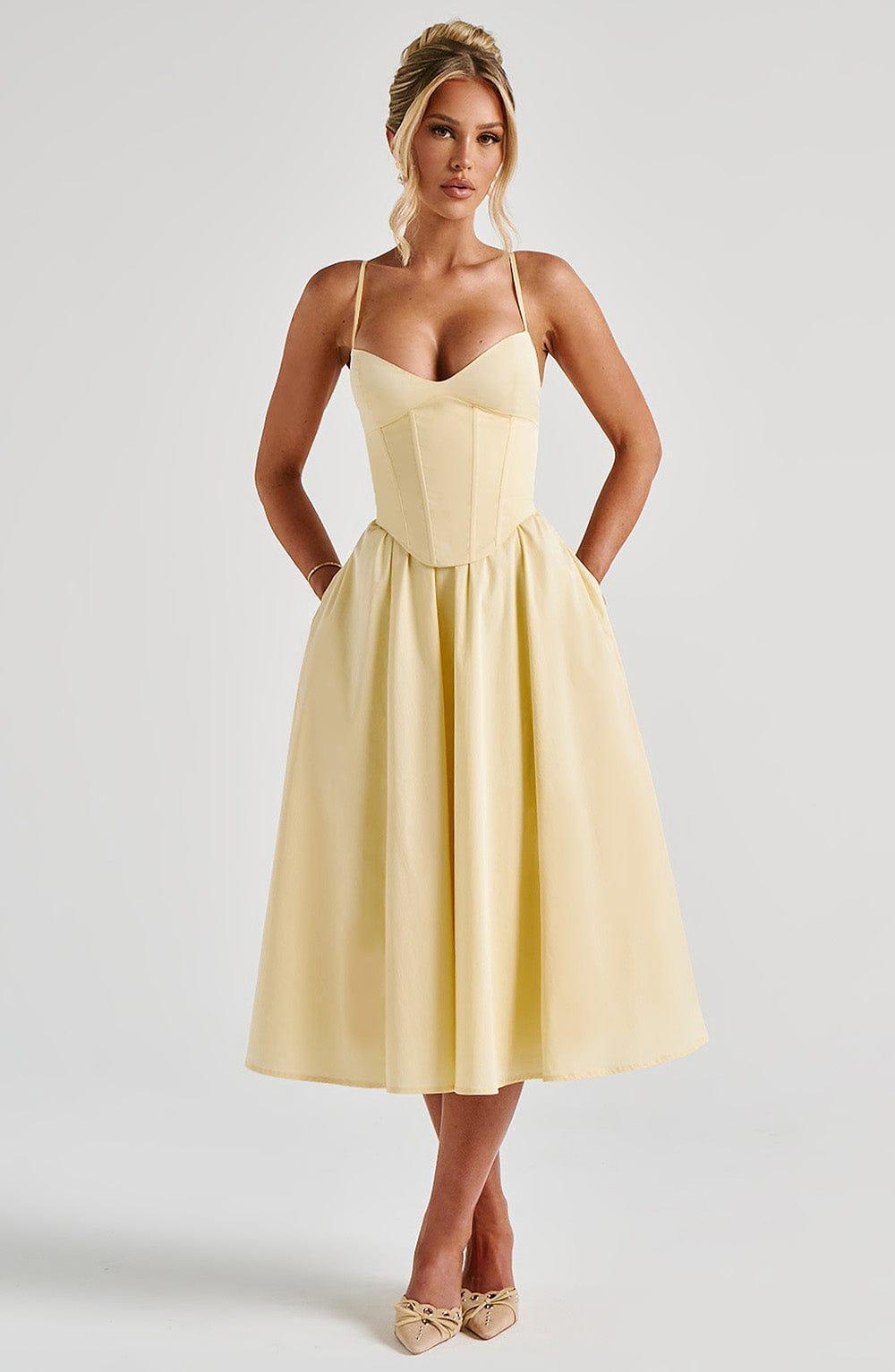 Mariella Midi Dress - Lemon Product Image