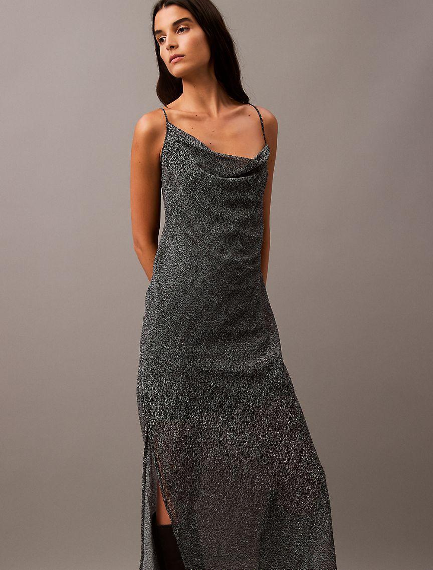 Chiffon Printed Asymmetrical Maxi Dress Product Image