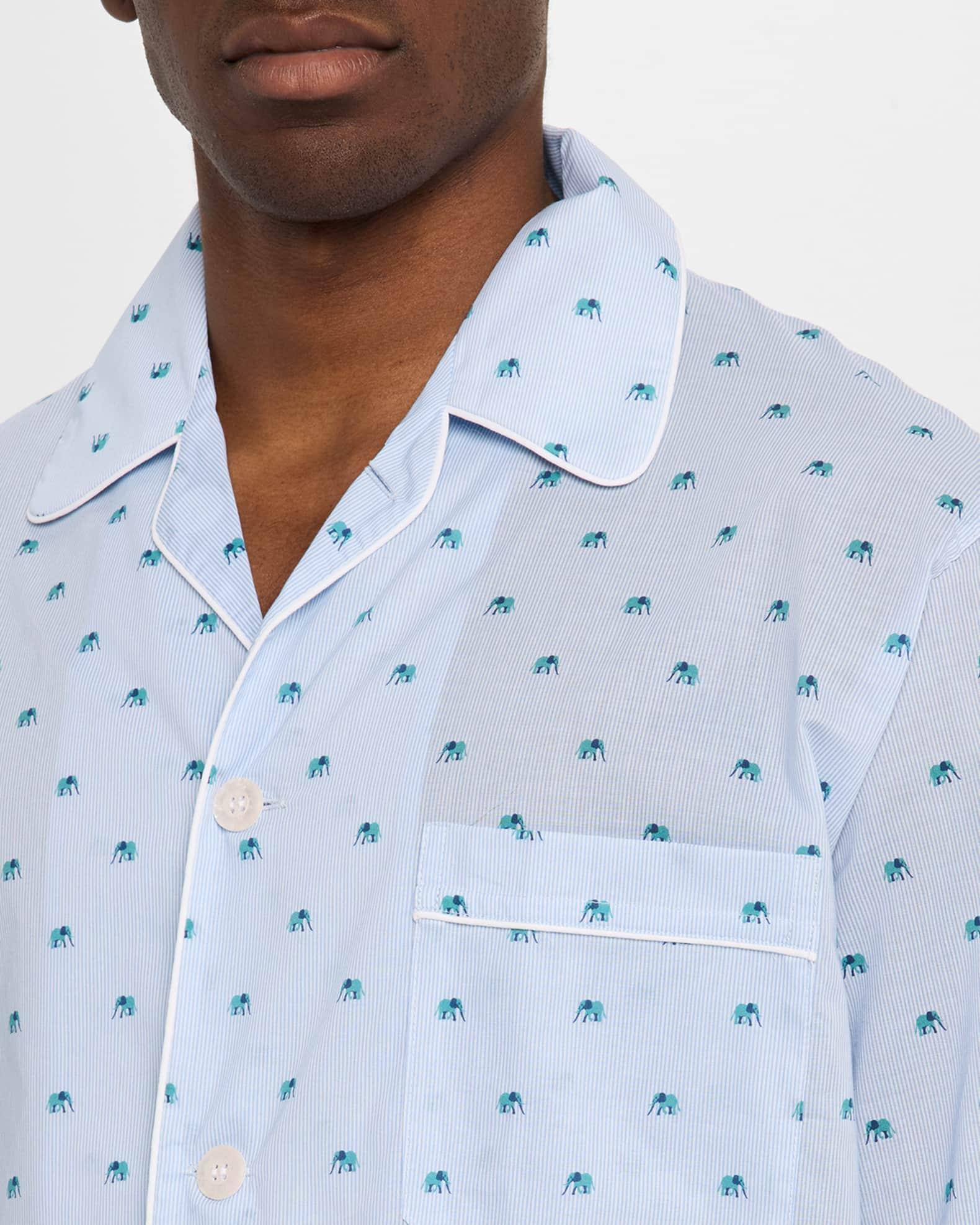 Men's Ledbury Striped Elephant-Print Pajama Set Product Image