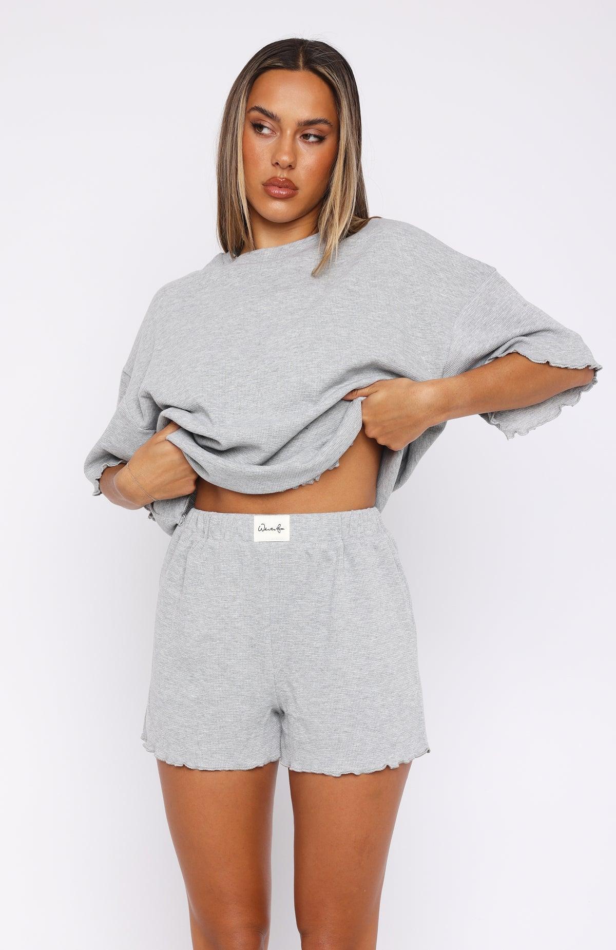 Tell You Everything Pyjama Shorts Grey Marle Product Image