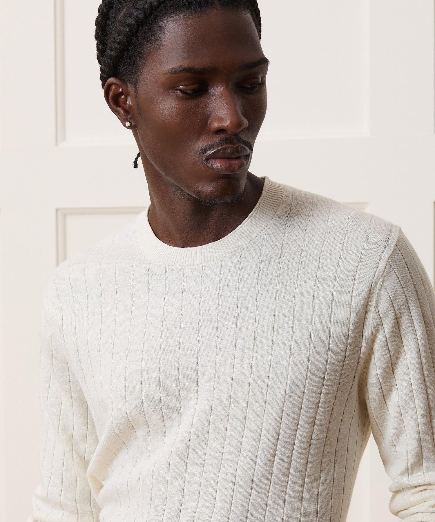 Lightweight Linen-Cotton Crewneck Sweater Product Image