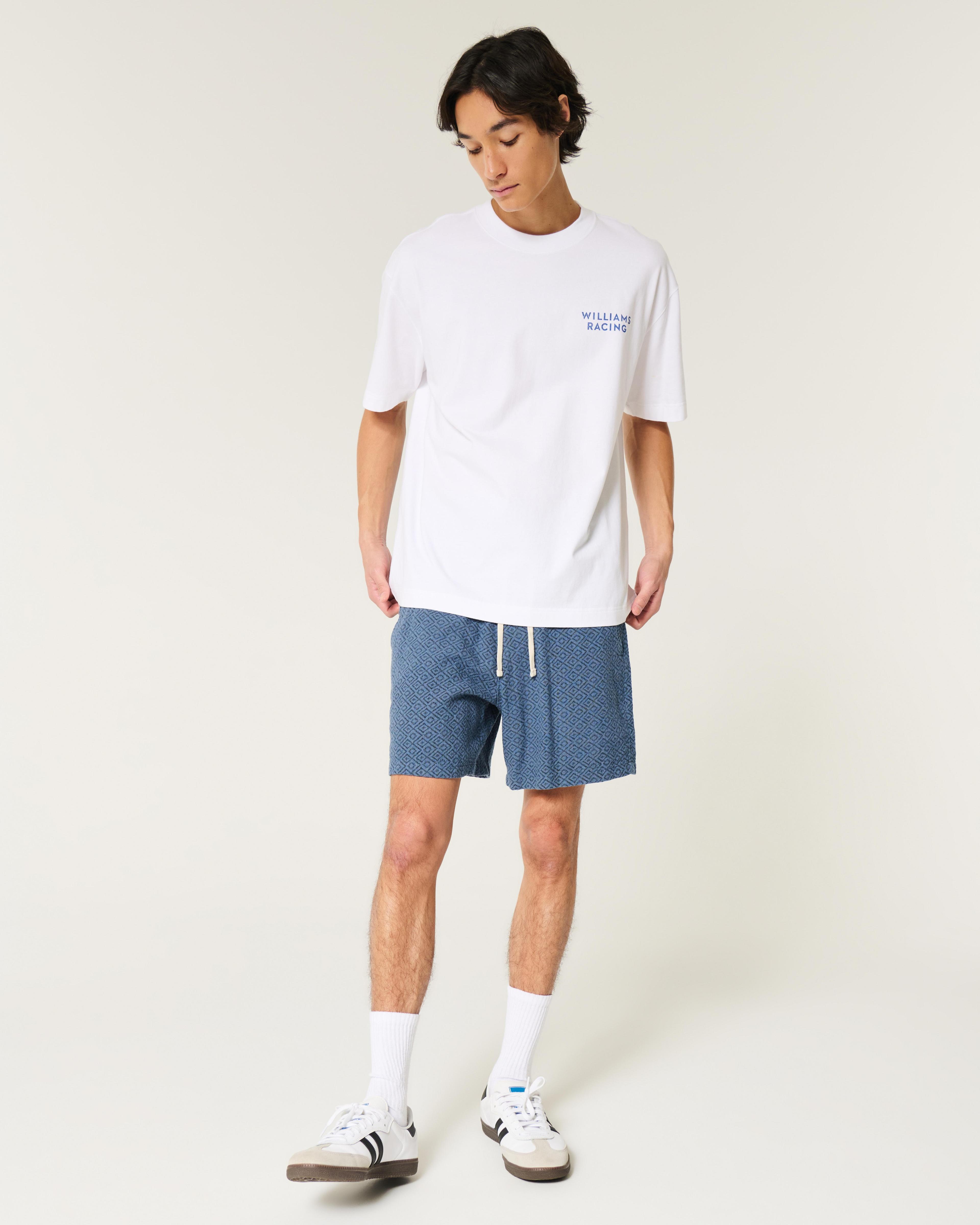 Mid-Thigh Linen-Blend Pull-On Shorts Product Image