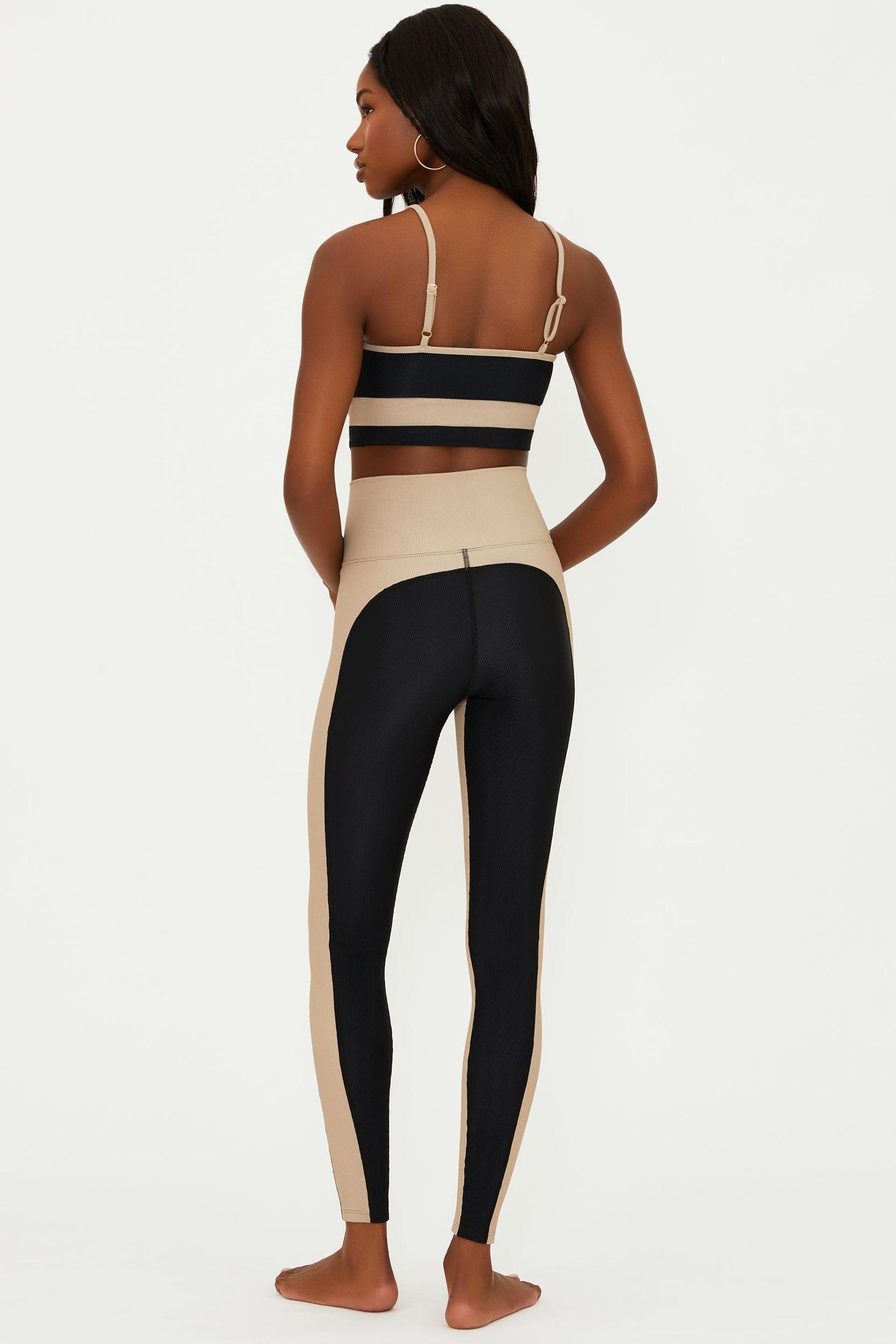 Colorblock Legging Black Tan Product Image