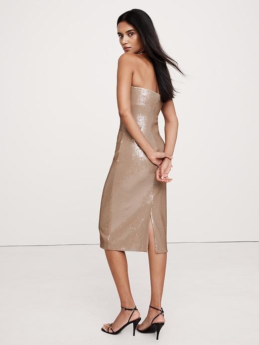 Stretch-Sequin Strapless Dress Product Image