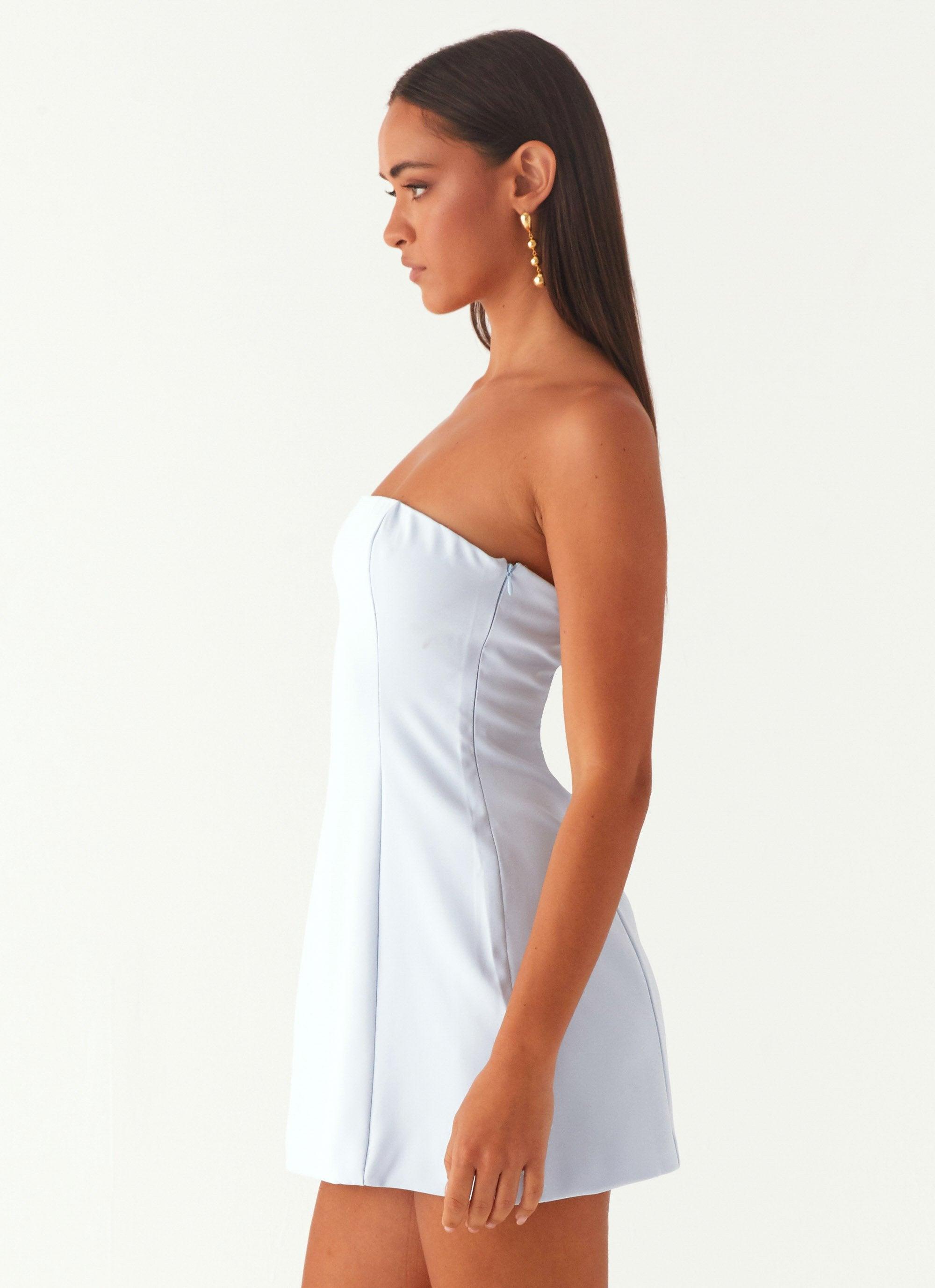 Ayanna Strapless Mini Dress - Blue Product Image