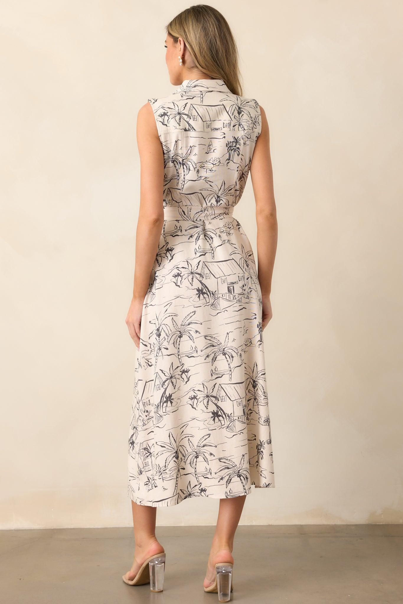 Island Heartbeat Ivory Button Front Maxi Dress Product Image