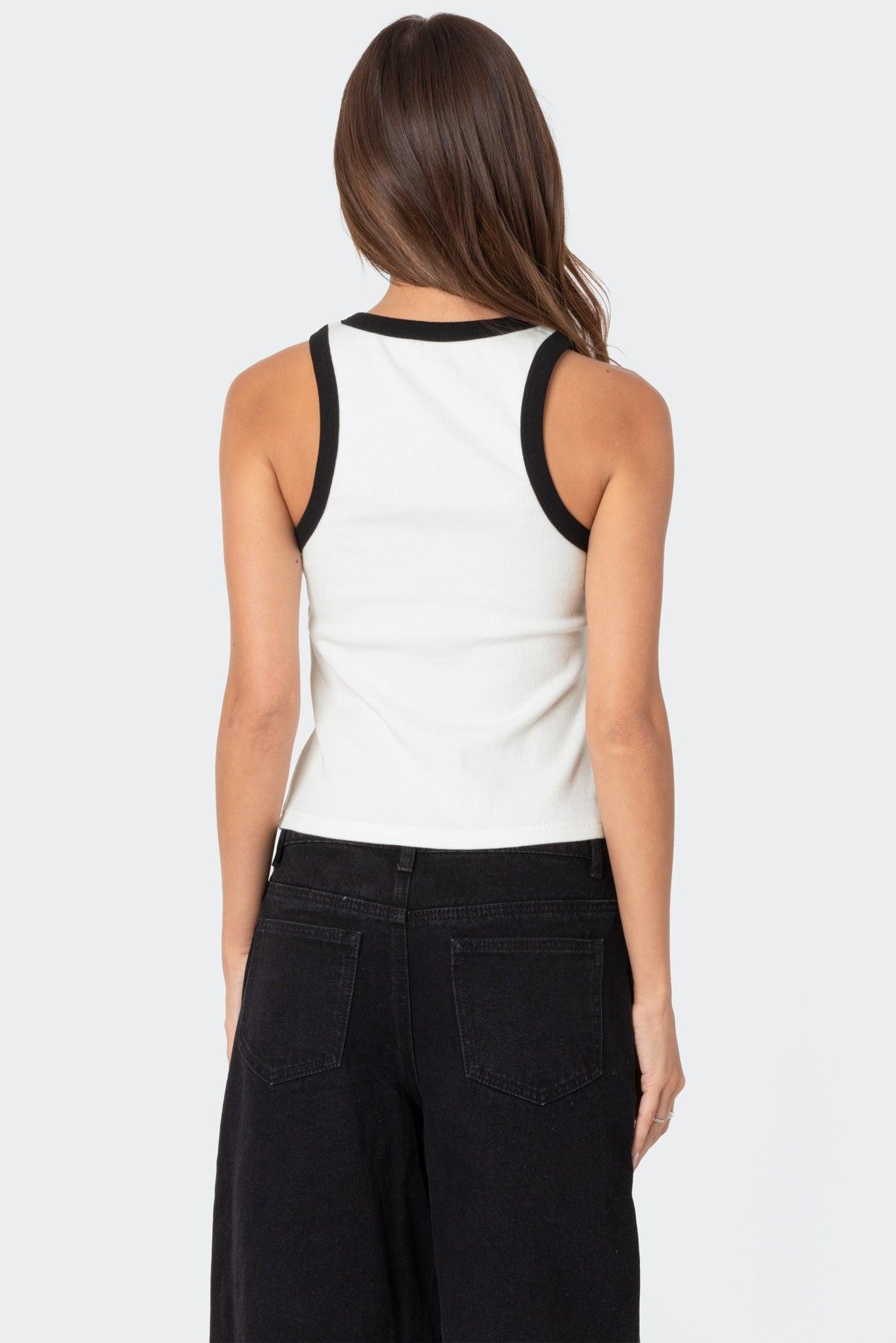 Wes Contrast Ribbed Tank Top Product Image