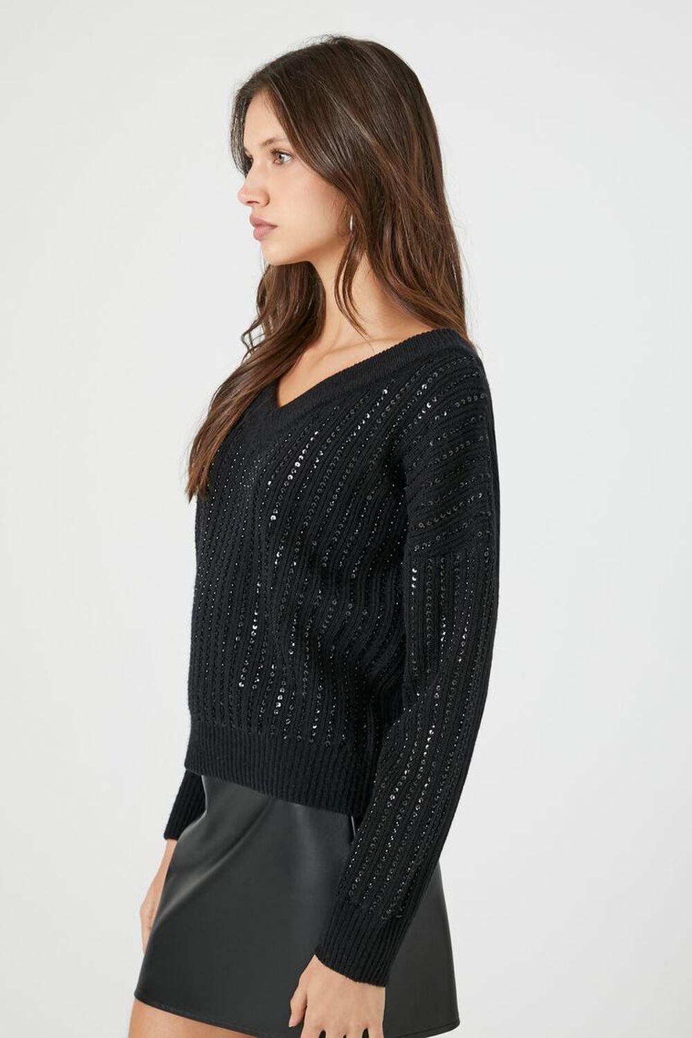 Sequin V-Neck Sweater | Forever 21 Product Image