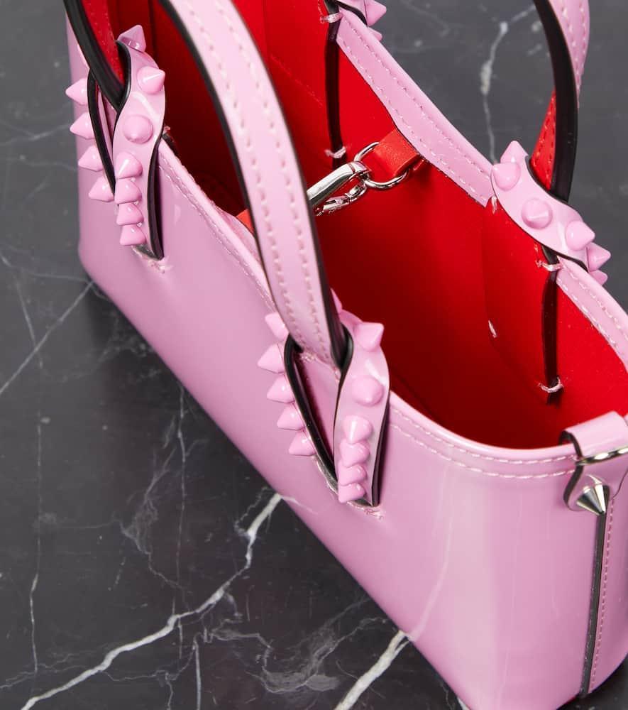 CHRISTIAN LOUBOUTIN Cabata Nano Patent Leather Tote Bag In P755 Gummy Product Image