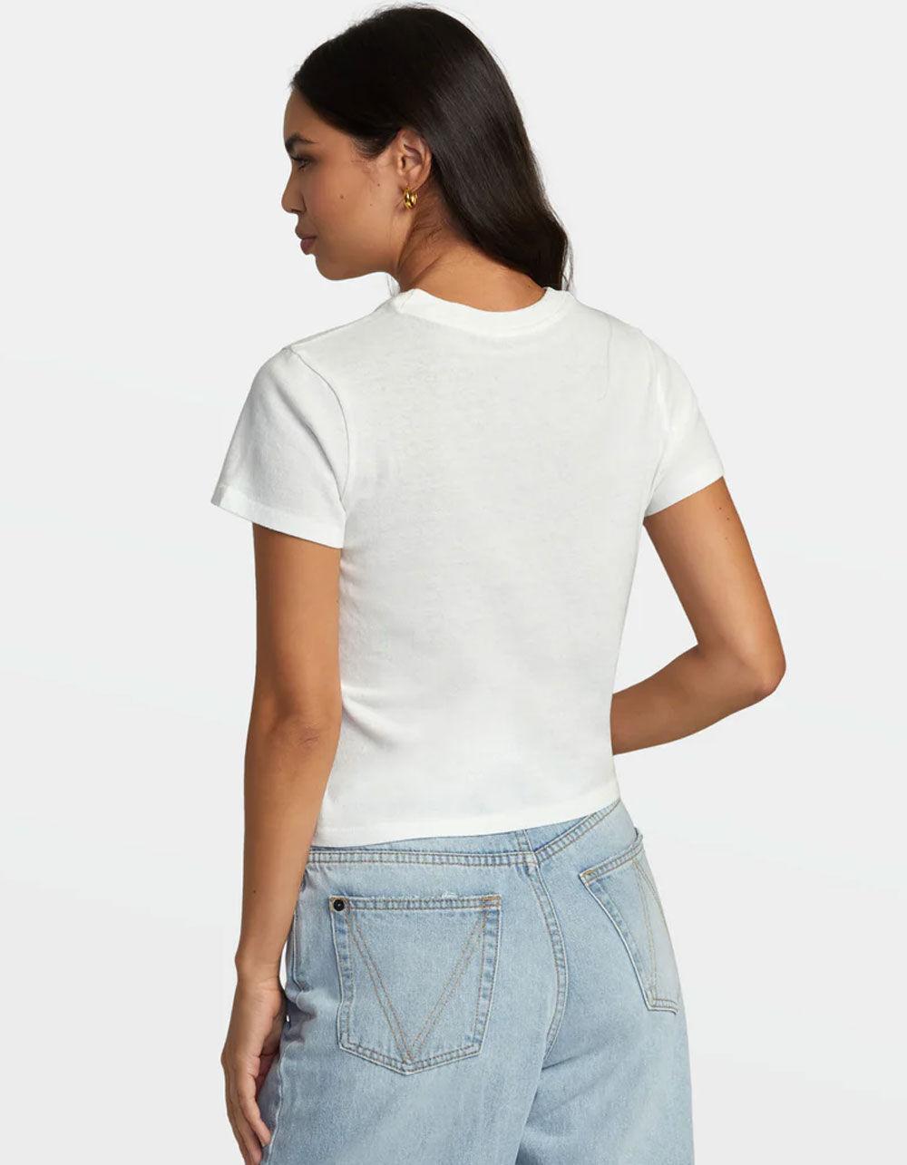 RVCA Whatever Womens Crop Tee - WHITE Product Image
