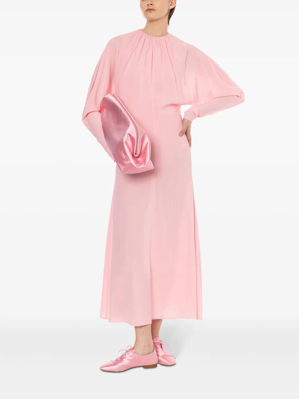 gathered long-sleeve dress Product Image