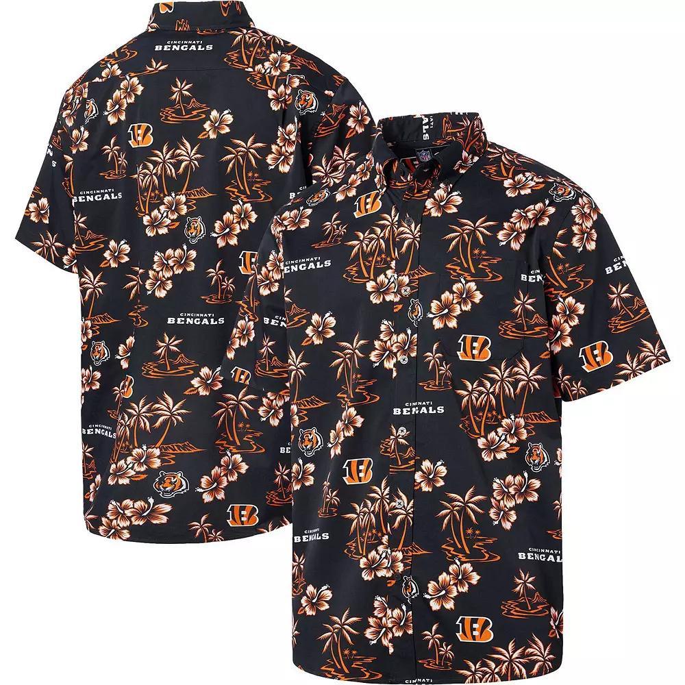 Men's Reyn Spooner Black Cincinnati Bengals Kekai Button-Up Shirt, Size: 2XL Product Image