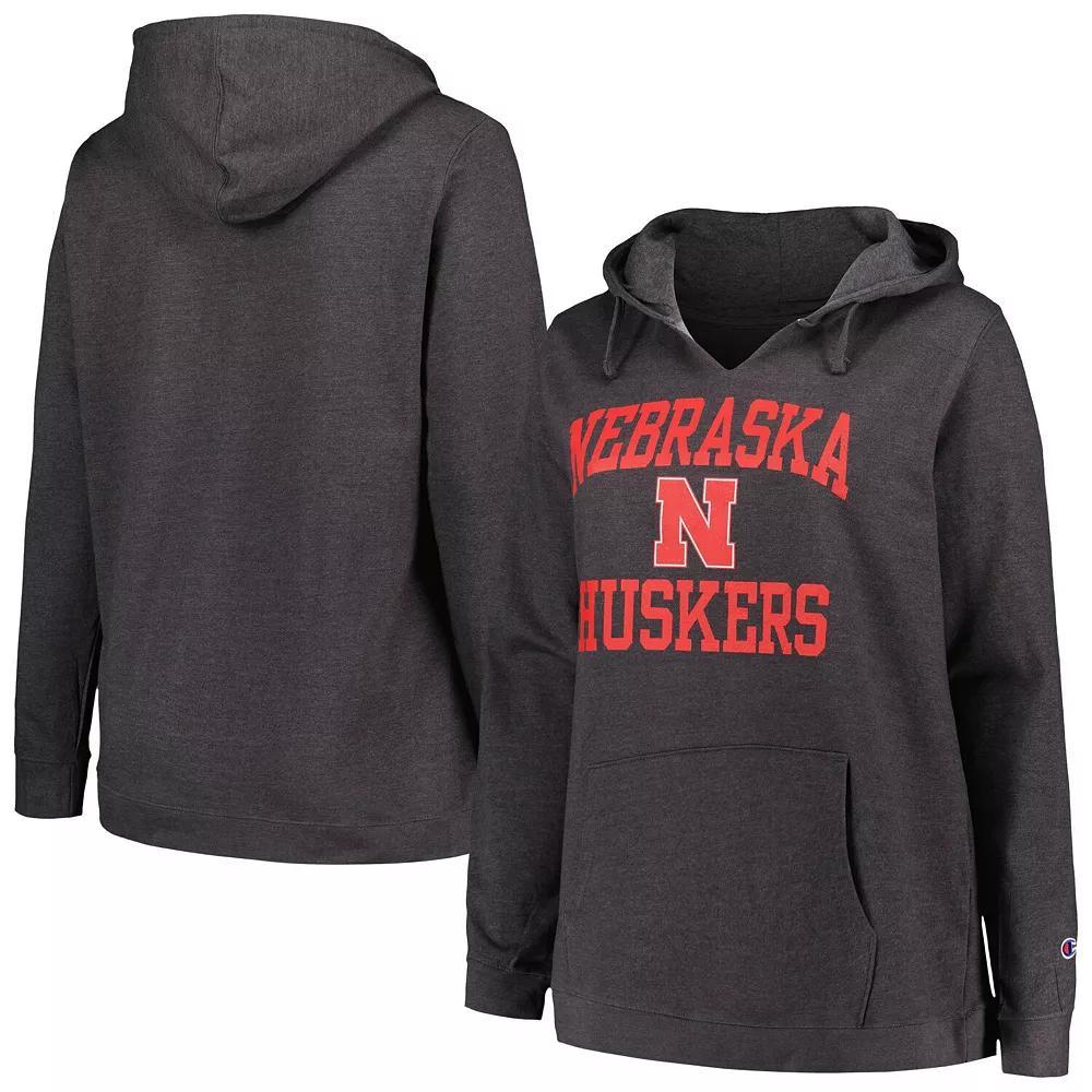 Women's Champion Heather Charcoal Nebraska Huskers Plus  Product Image