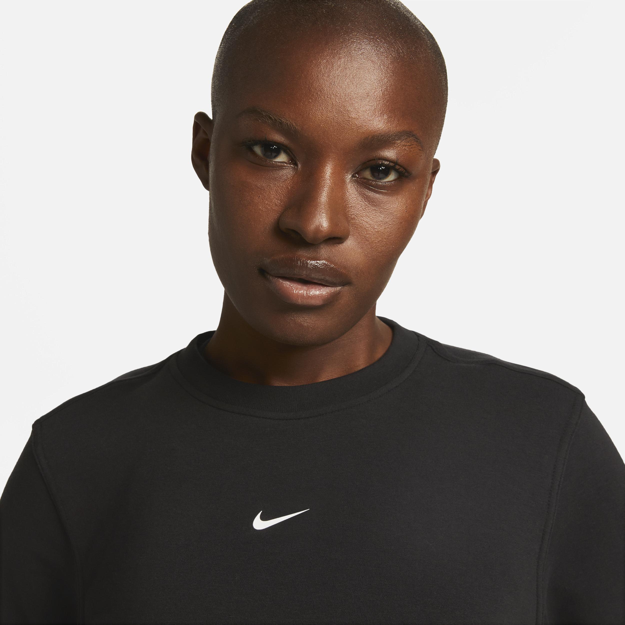 Nike Womens Dri-FIT One Crew-Neck French Terry Sweatshirt | FB5125-010 Product Image