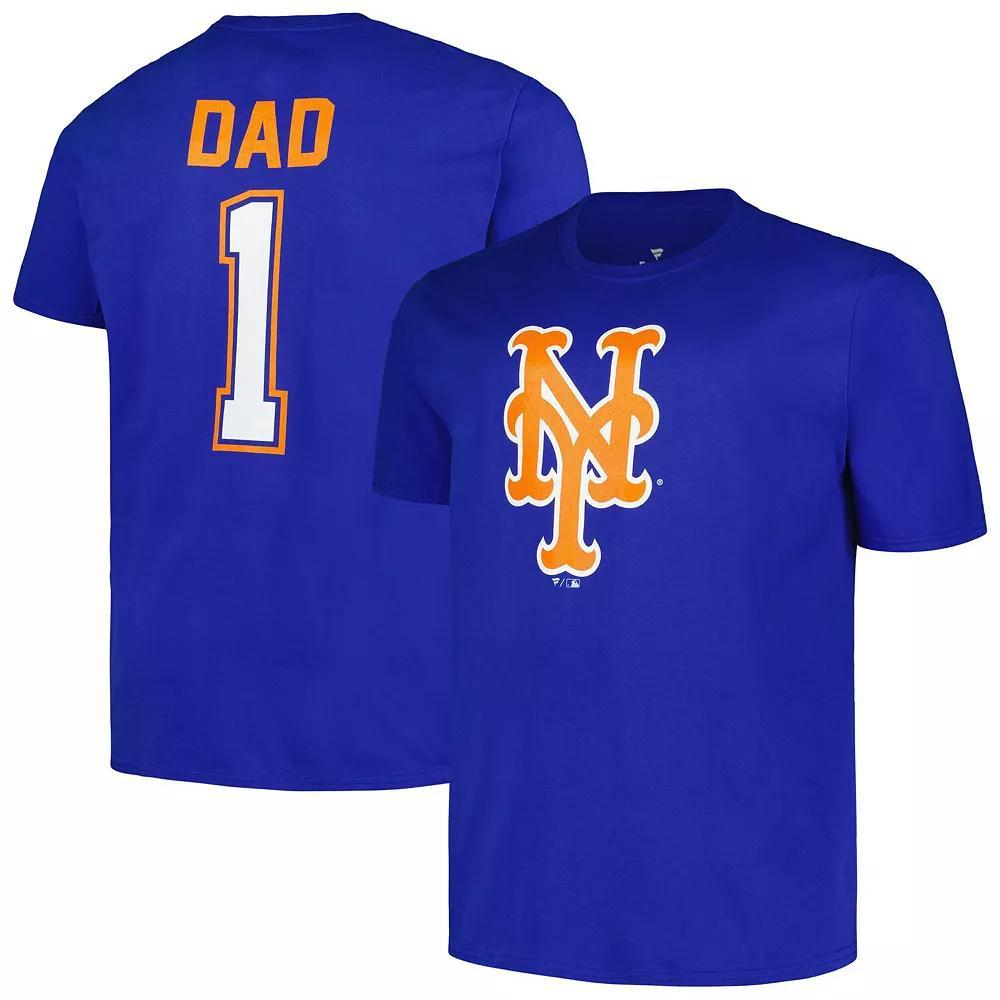 Men's Profile Royal New York Mets Big & Tall #1 Dad T-Shirt,  Product Image