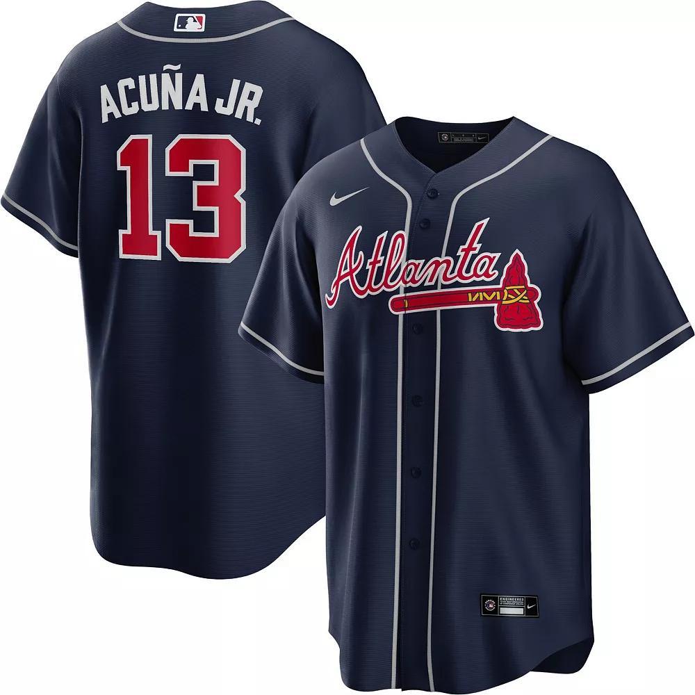 Men's Nike Ronald Acuña Jr. Navy Atlanta Braves Big & Tall Alternate Replica Player Jersey,  Product Image