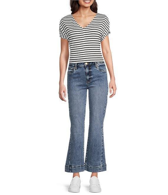 KUT from the Kloth Kelsey High-Rise Wide Leg Bottom-Inset Ankle Jeans Product Image