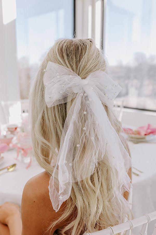 The Belle Pearl Embellished Bow Hair Clip Product Image